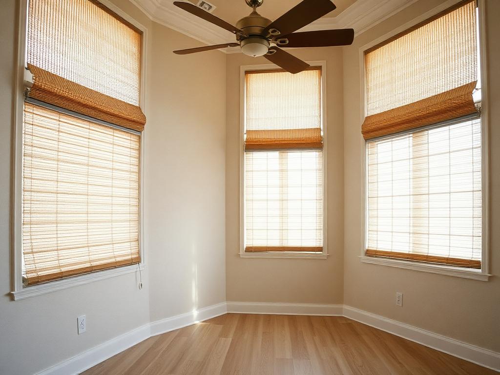 Corner room with cellular honeycomb shades lowered and soft even light